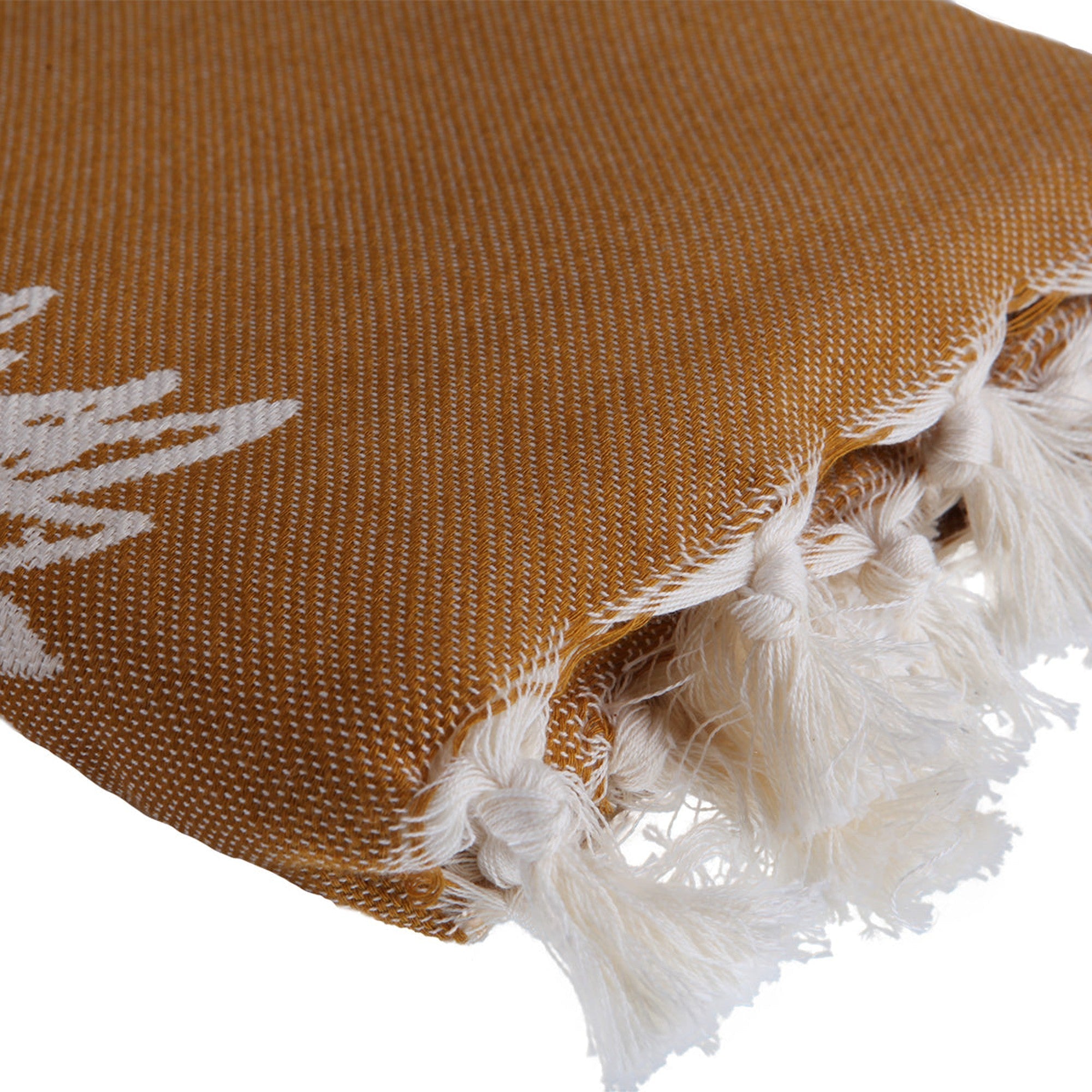 Jacquard cotton fouta 100x200 PINEAPPLE mustard yellow