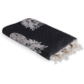 Fouta jacquard coton 100x200 ANANAS noir