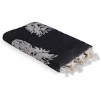 Fouta jacquard coton 100x200 ANANAS noir