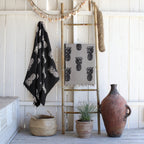 Fouta jacquard coton 100x200 ANANAS noir