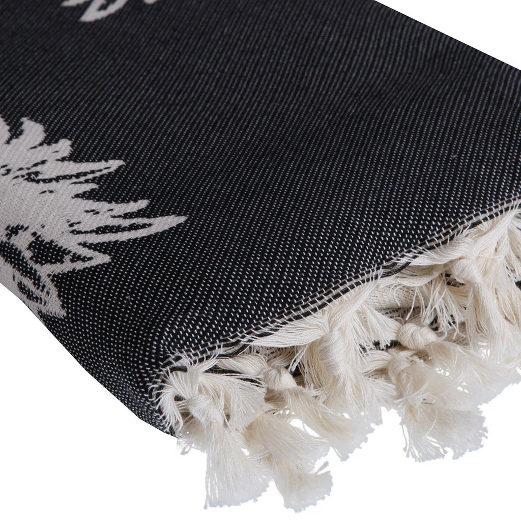 Fouta jacquard coton 100x200 ANANAS noir