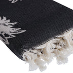 Fouta jacquard coton 100x200 ANANAS noir