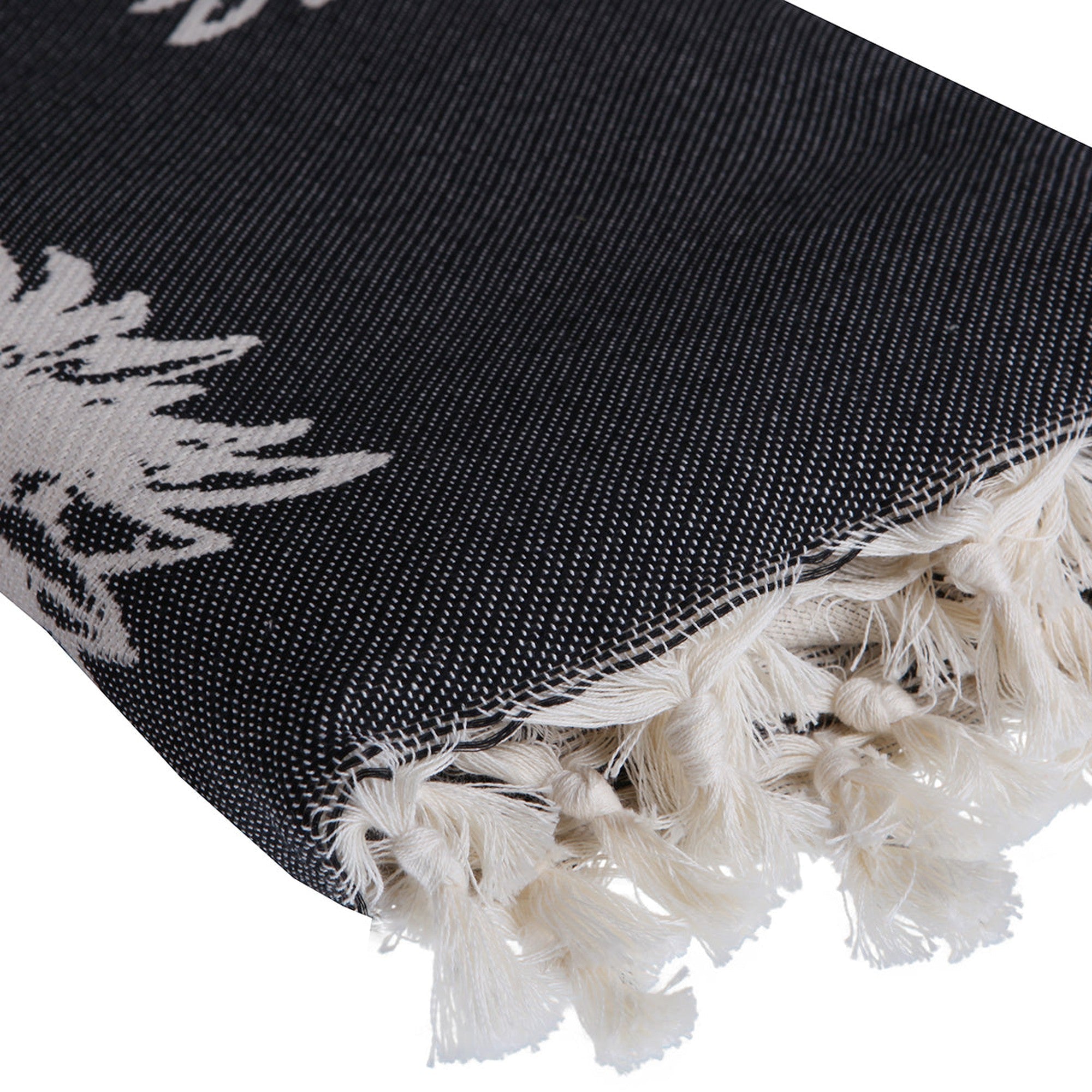 Fouta jacquard coton 100x200 ANANAS noir