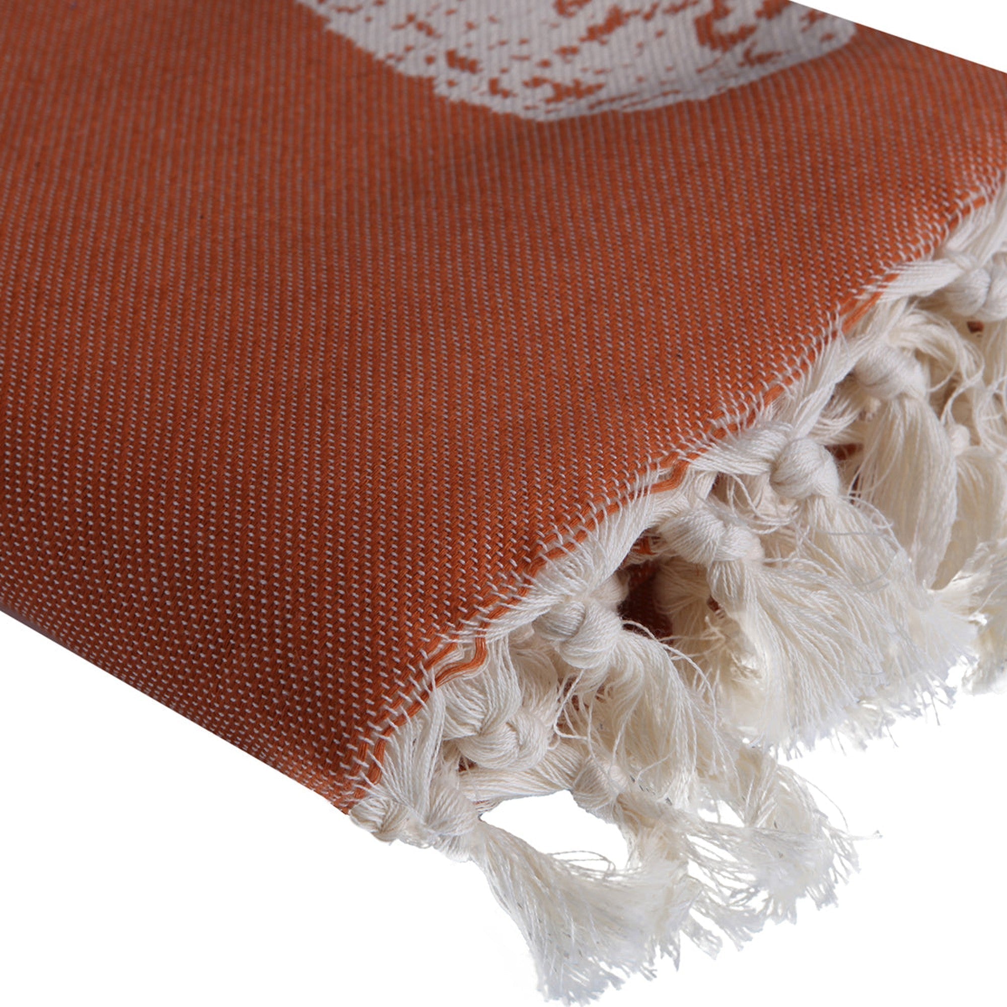 Fouta Jacquard Coton 100X200 Ananas Terracotta