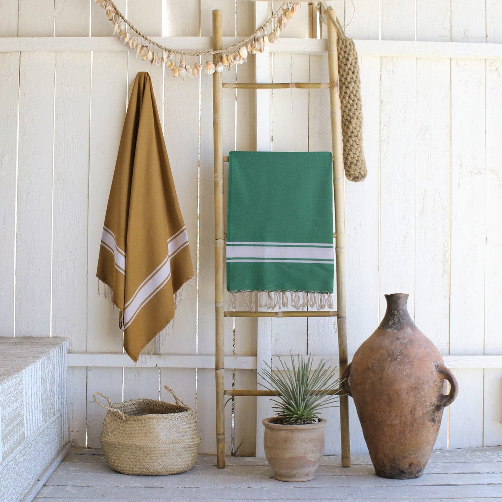 Fouta coton 100x200 ST TROPEZ jaune moutarde