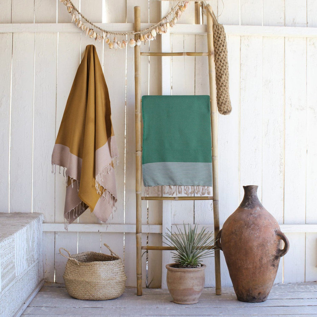 Honeycomb cotton fouta 100x200 IBIZA mustard yellow