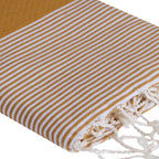 Honeycomb cotton fouta 100x200 IBIZA mustard yellow