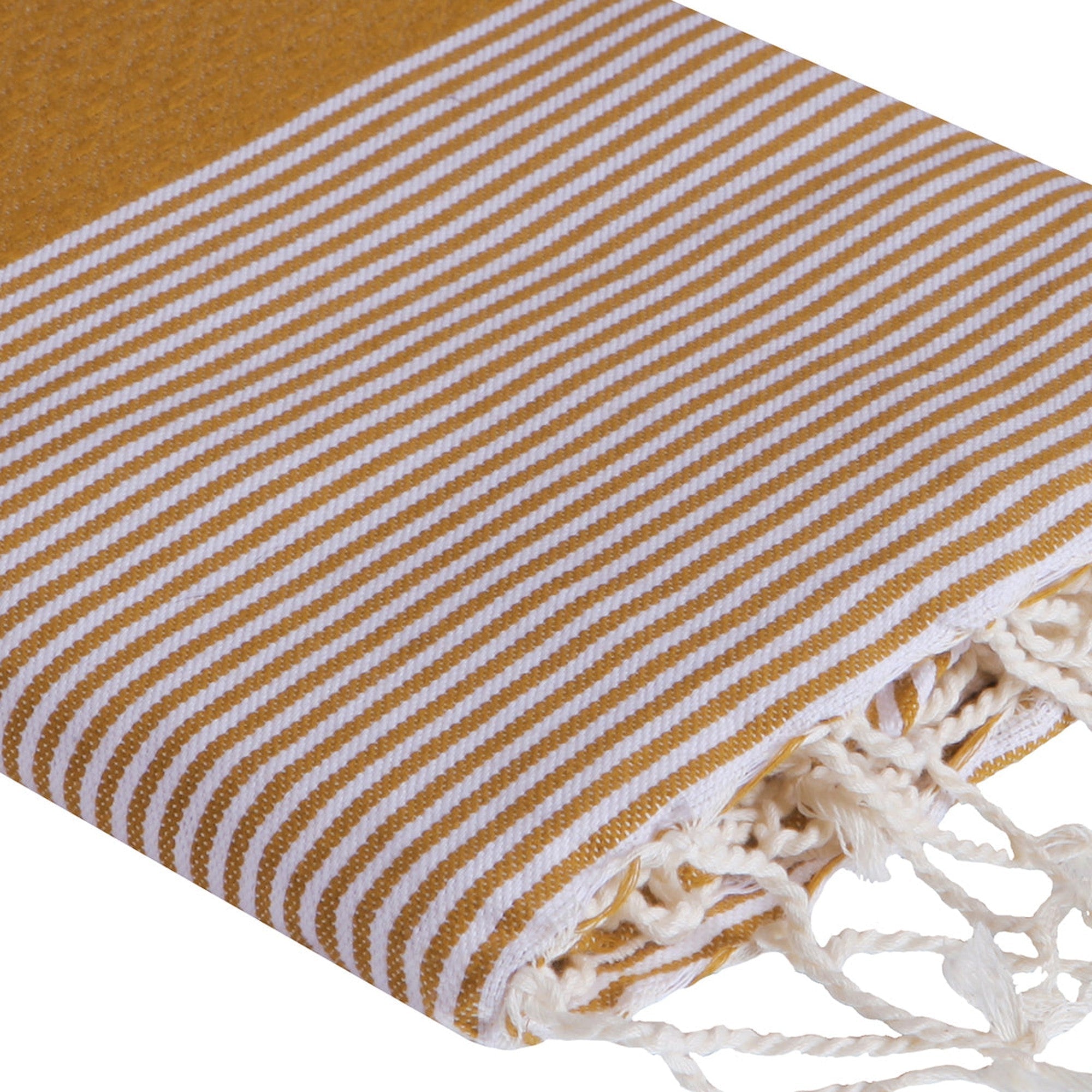 Honeycomb cotton fouta 100x200 IBIZA mustard yellow