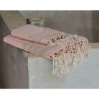 Bath towels (1+2) cotton 100x200+2(40x60) HAMPTONS powder pink / gold