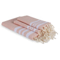 Bath towels (1+2) cotton 100x200+2(40x60) HAMPTONS powder pink / white