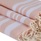 Bath towels (1+2) cotton 100x200+2(40x60) HAMPTONS powder pink / white