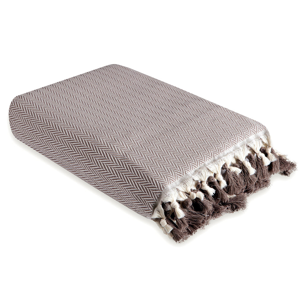 Megeve - Plaid - Algodón - Topo