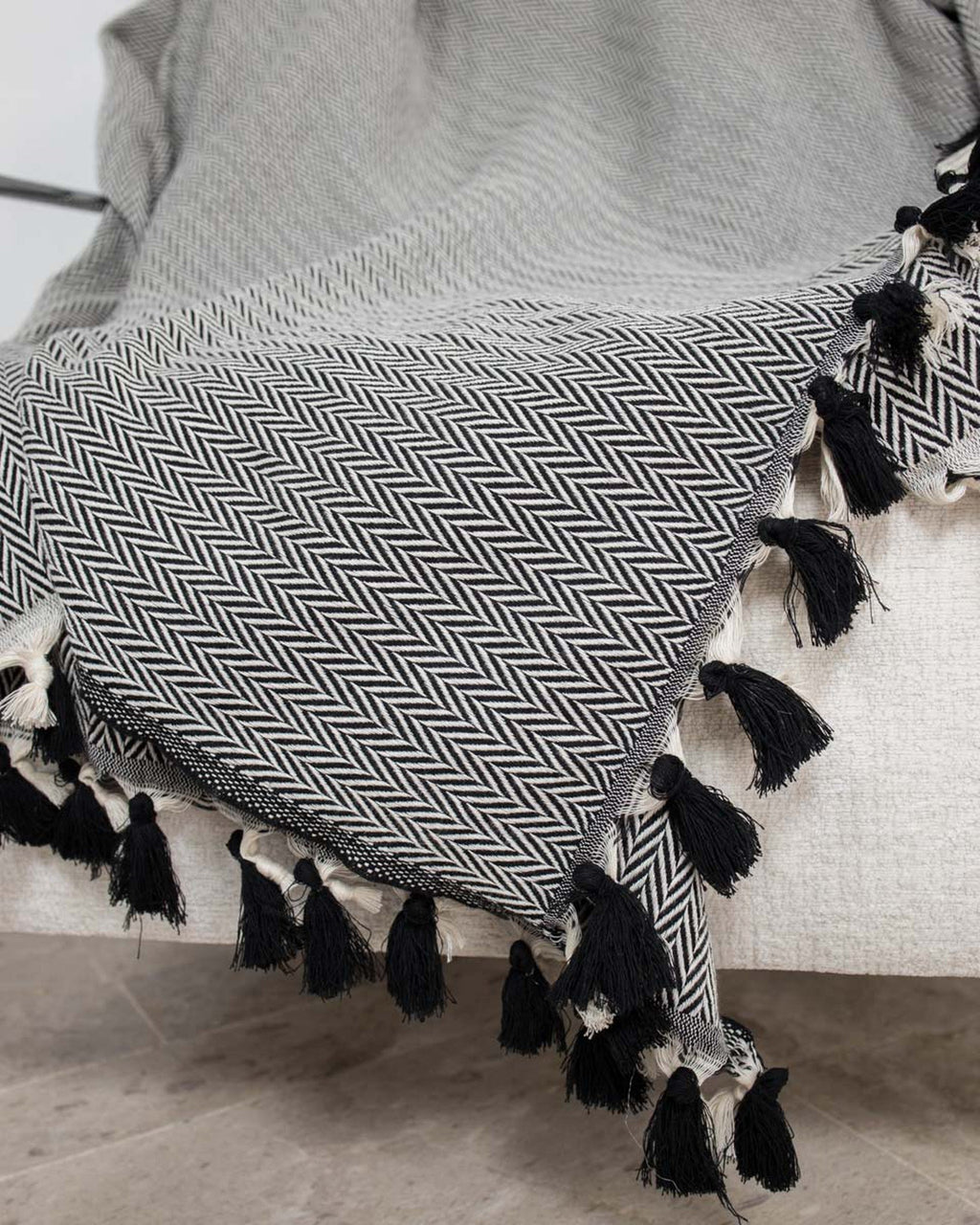 Megeve - Plaid - Coton - Noir