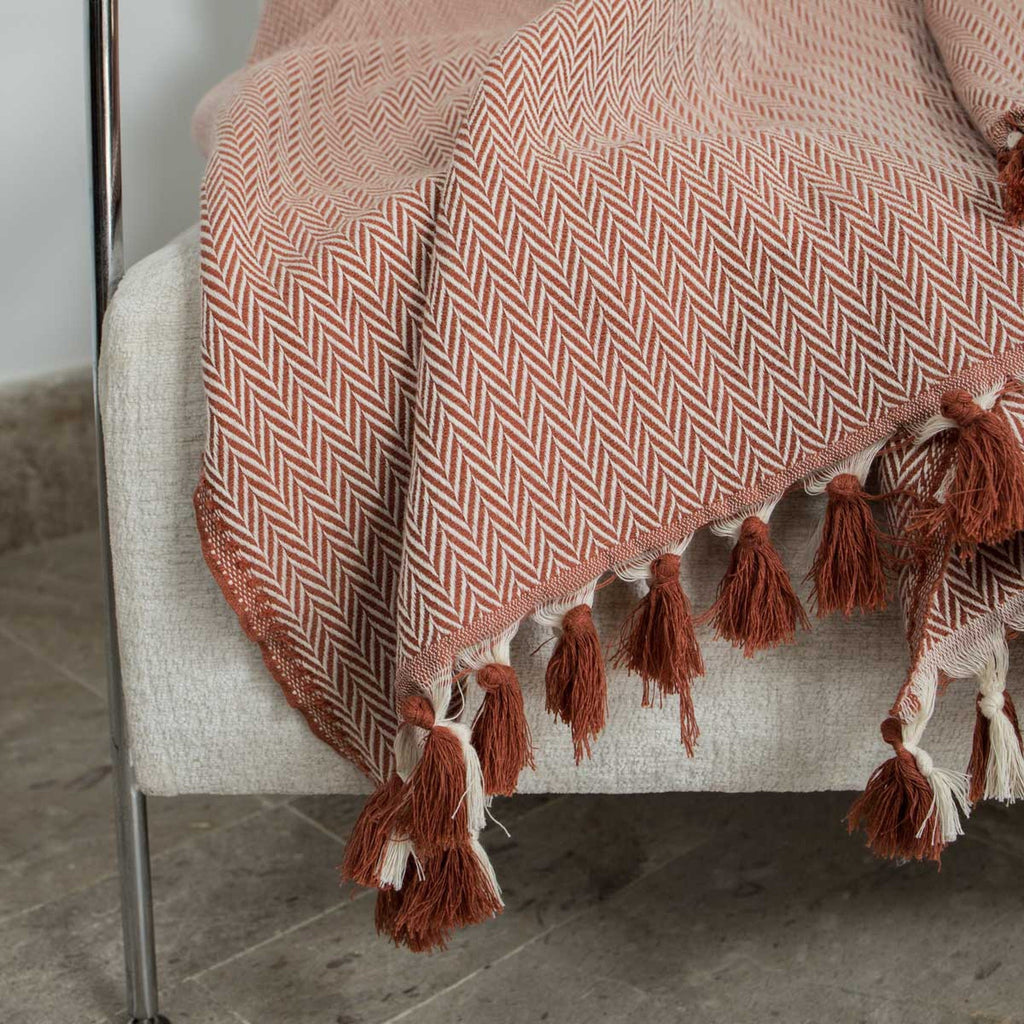 Megeve - Plaid - Algodón - Rojo Terracota