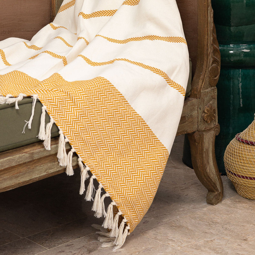 Liv - Throw - Cotton - Mustard Yellow