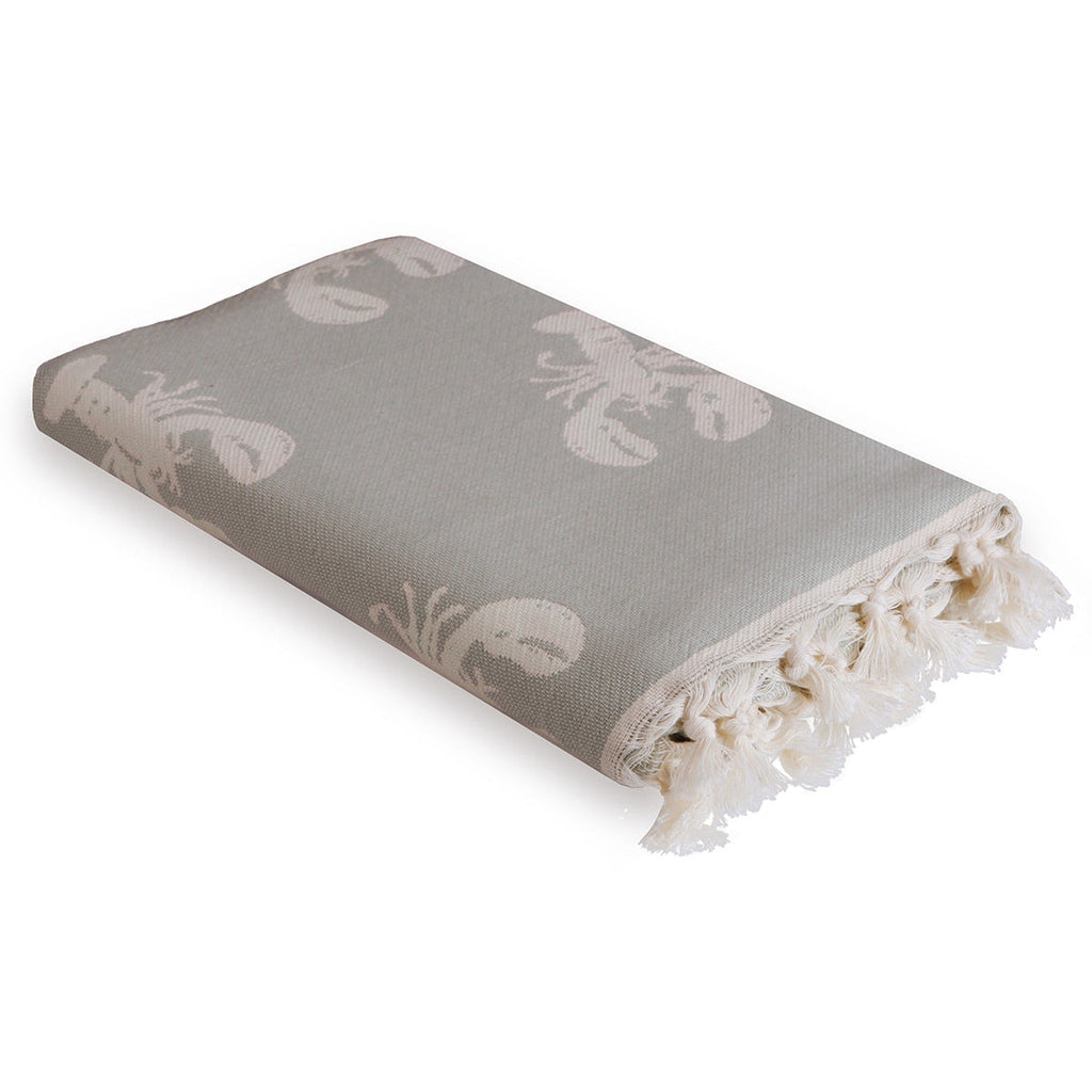 Jacquard cotton fouta 100x200 LOBSTER light taupe