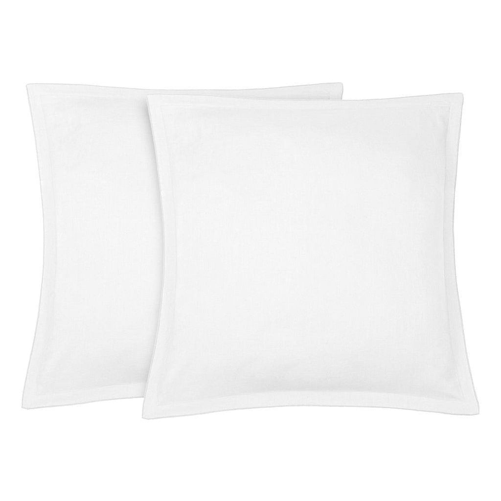 Hortensia - Lot De 2 Taies D'Oreiller - Lin Lavé - Blanc