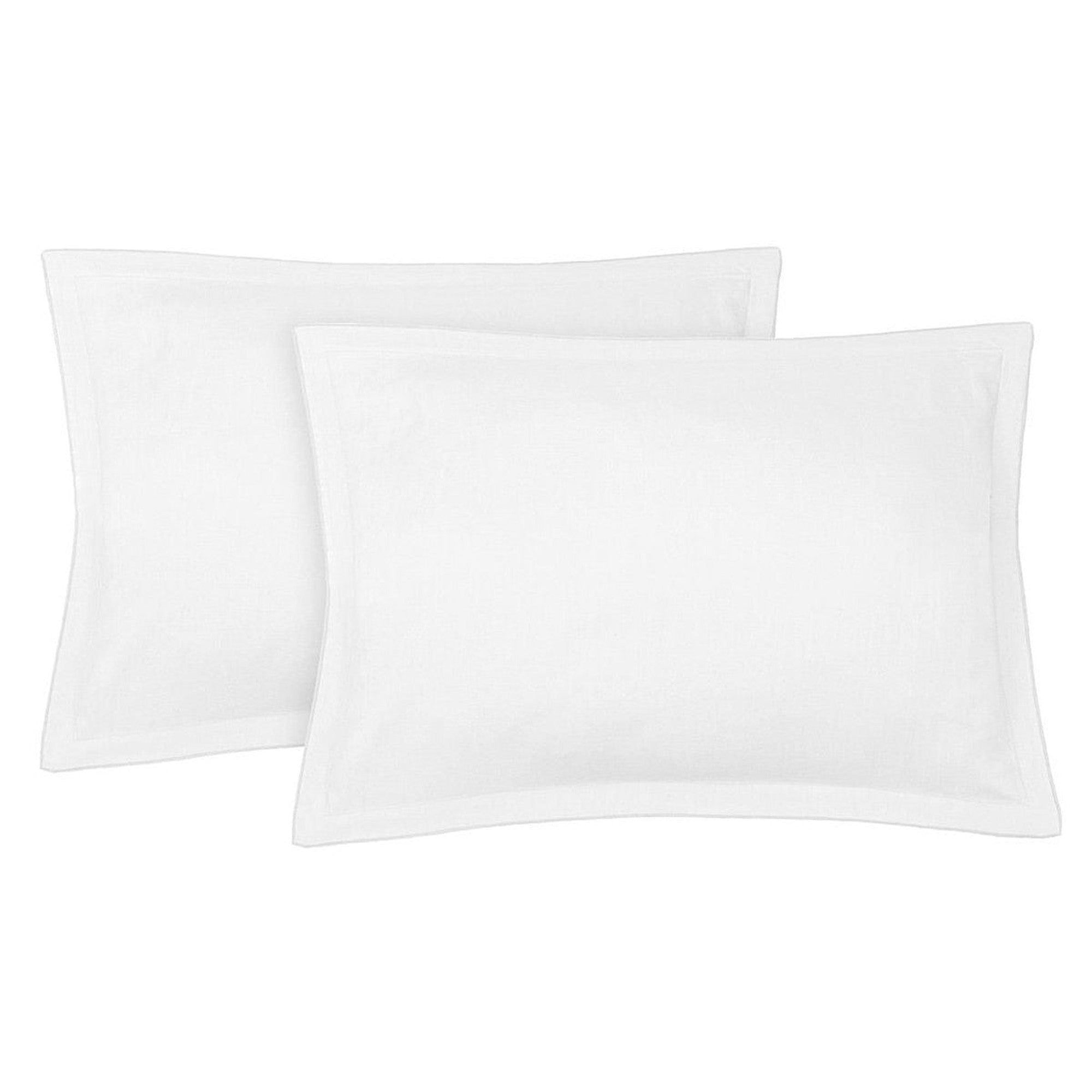 Hortensia - Lot De 2 Taies D'Oreiller - Lin Lavé - Blanc