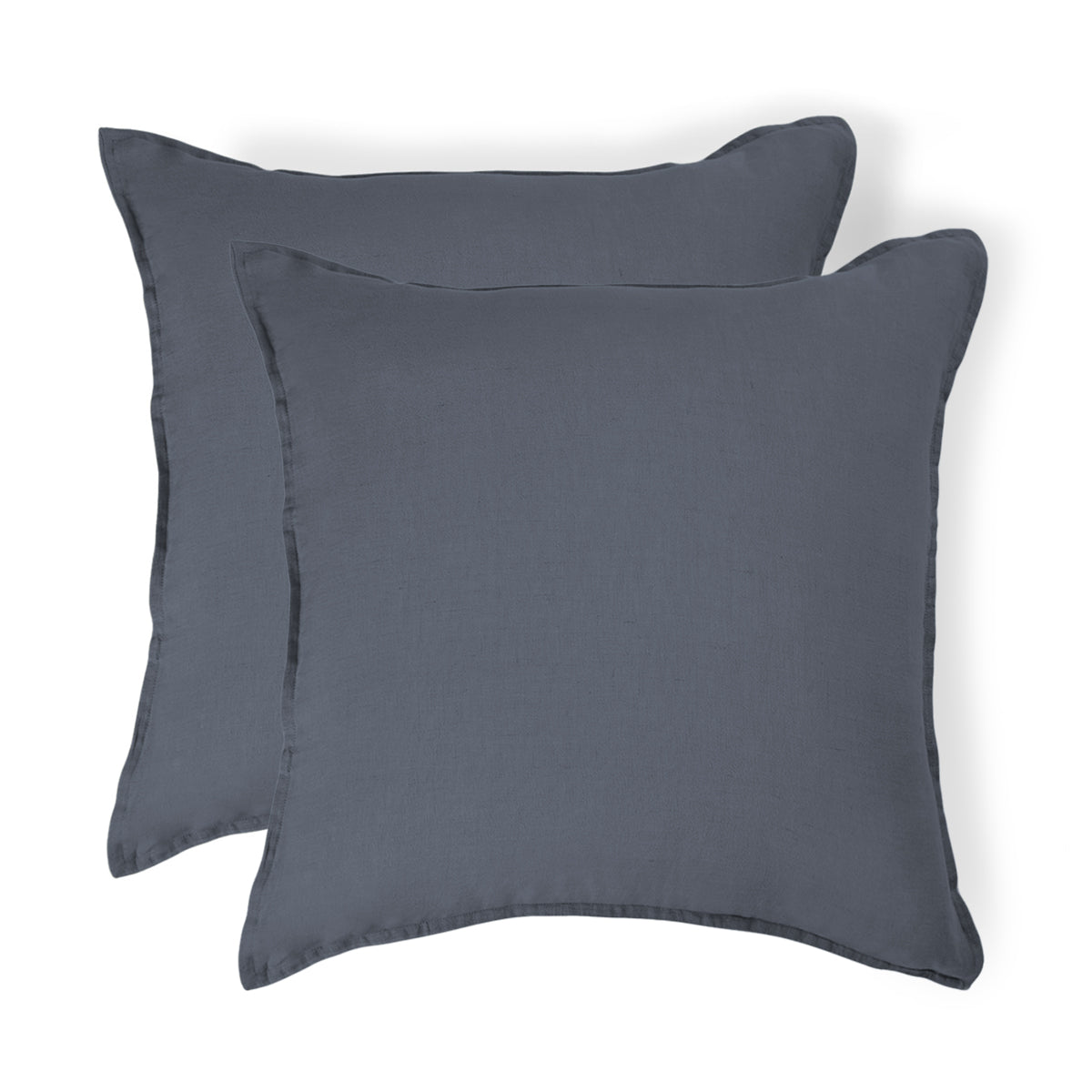 Camille - Funda De Almohada (X2) - Lino Lavado - Azul Tormenta