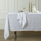 Camille - Tablecloth - Washed Linen - White/Gold