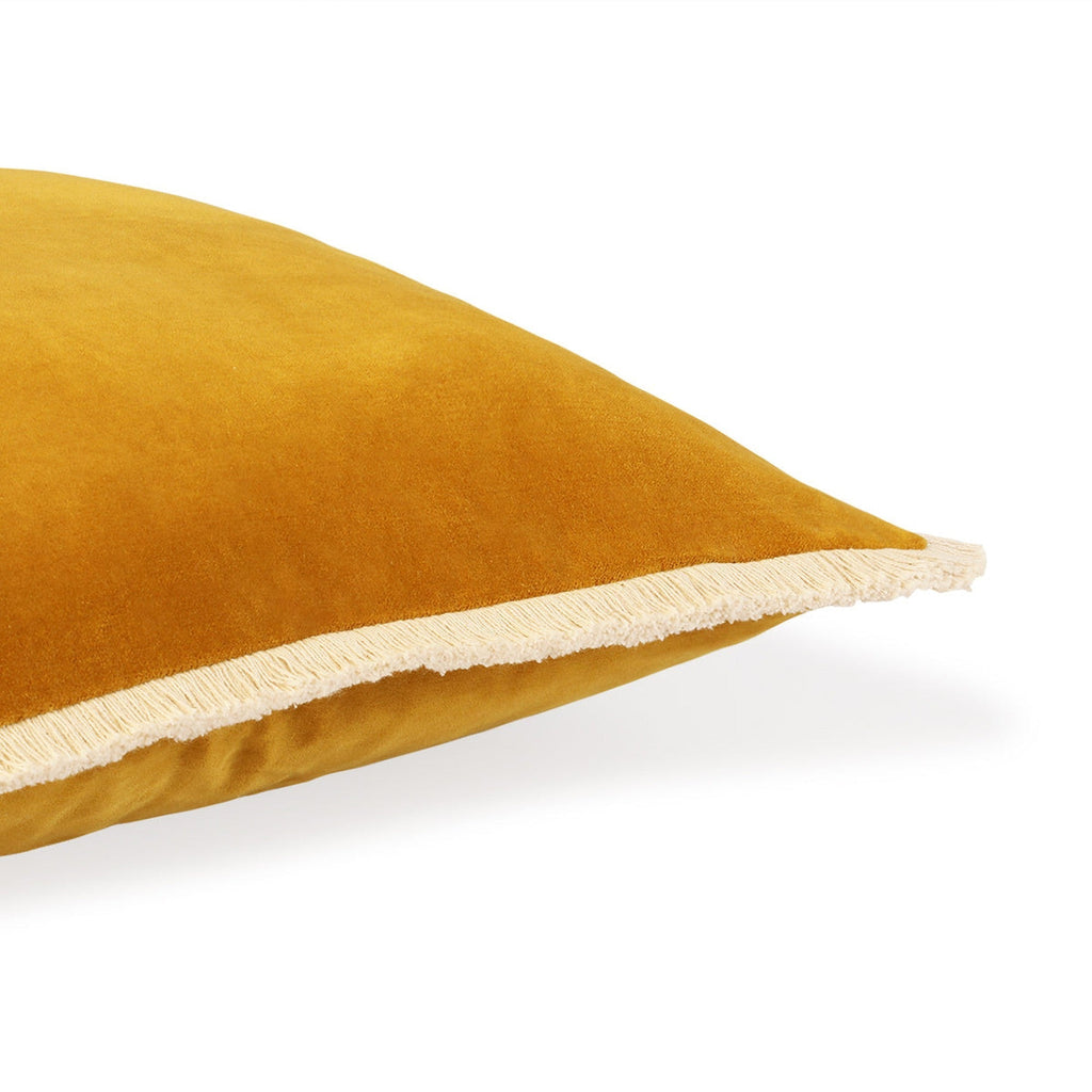 Riva - Funda De Cojín - Terciopelo De Algodón - Amarillo Mostaza