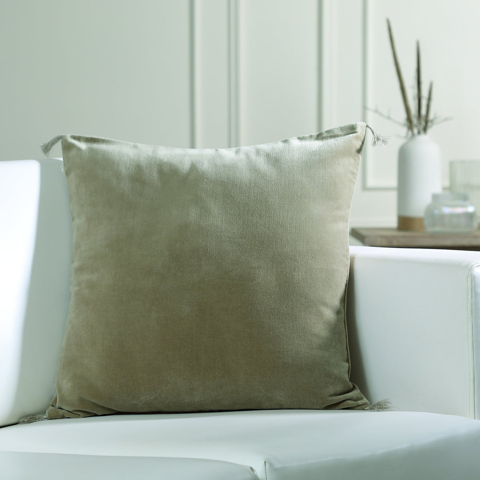 Danube - Cushion Cover - Cotton Velvet - Khaki Green