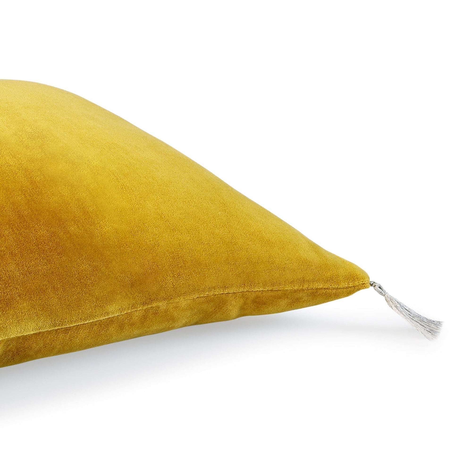 Danube - Cojín - Terciopelo De Algodón - Amarillo Mostaza