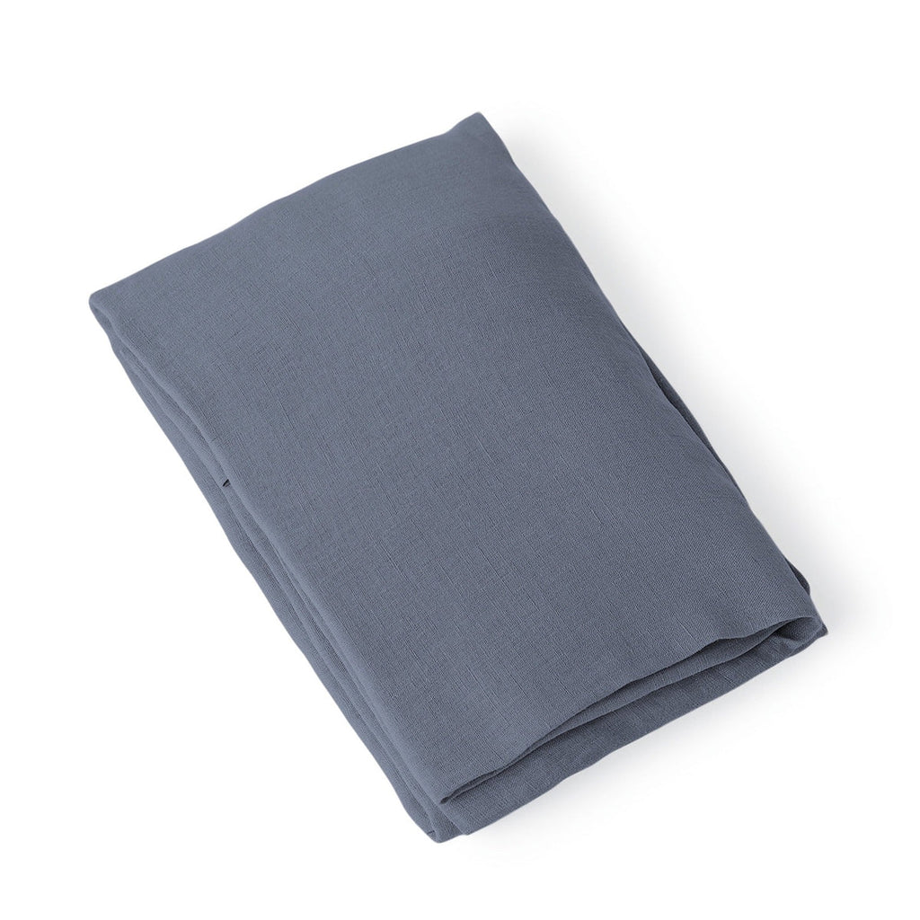 Camille - Drap Housse - Lin Lavé - Bleu Orage