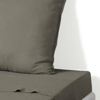 Camille - Flat Sheet - Washed Linen - Khaki Green