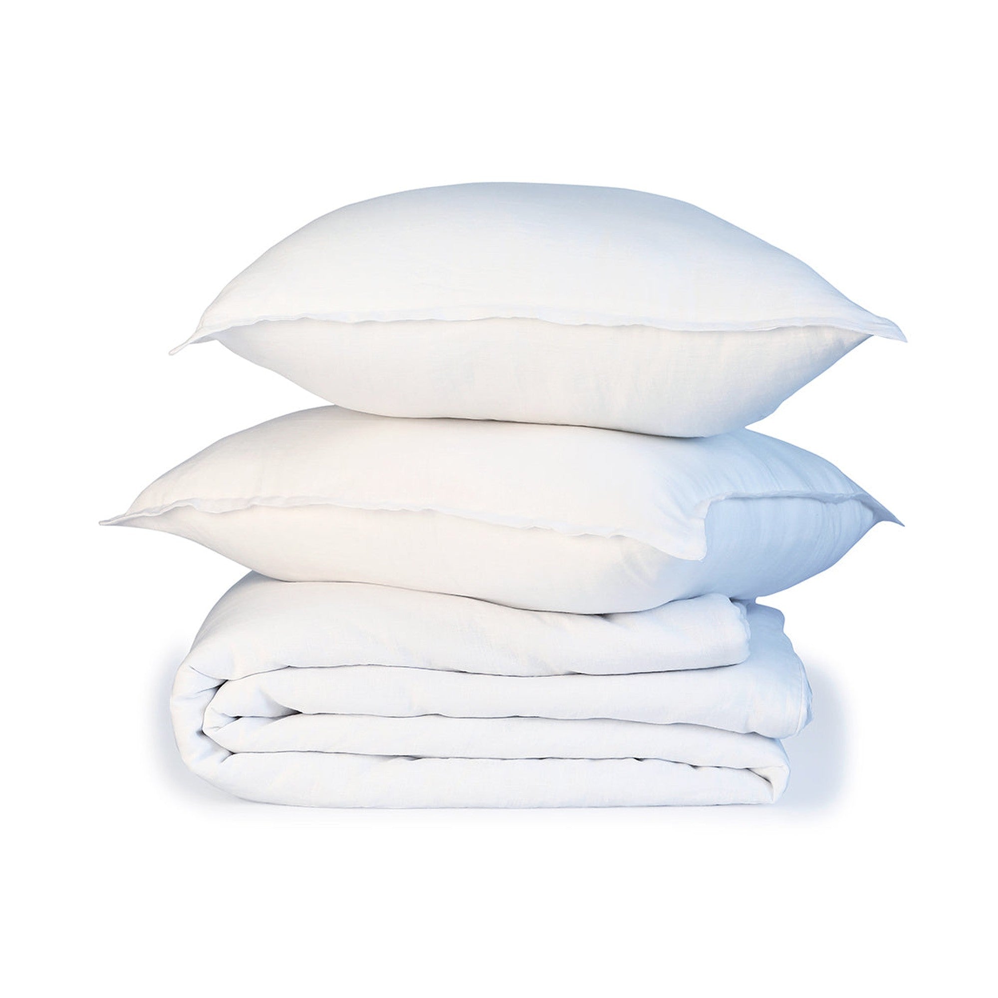 Camille - Parure + Taies - Lin Lavé - Blanc