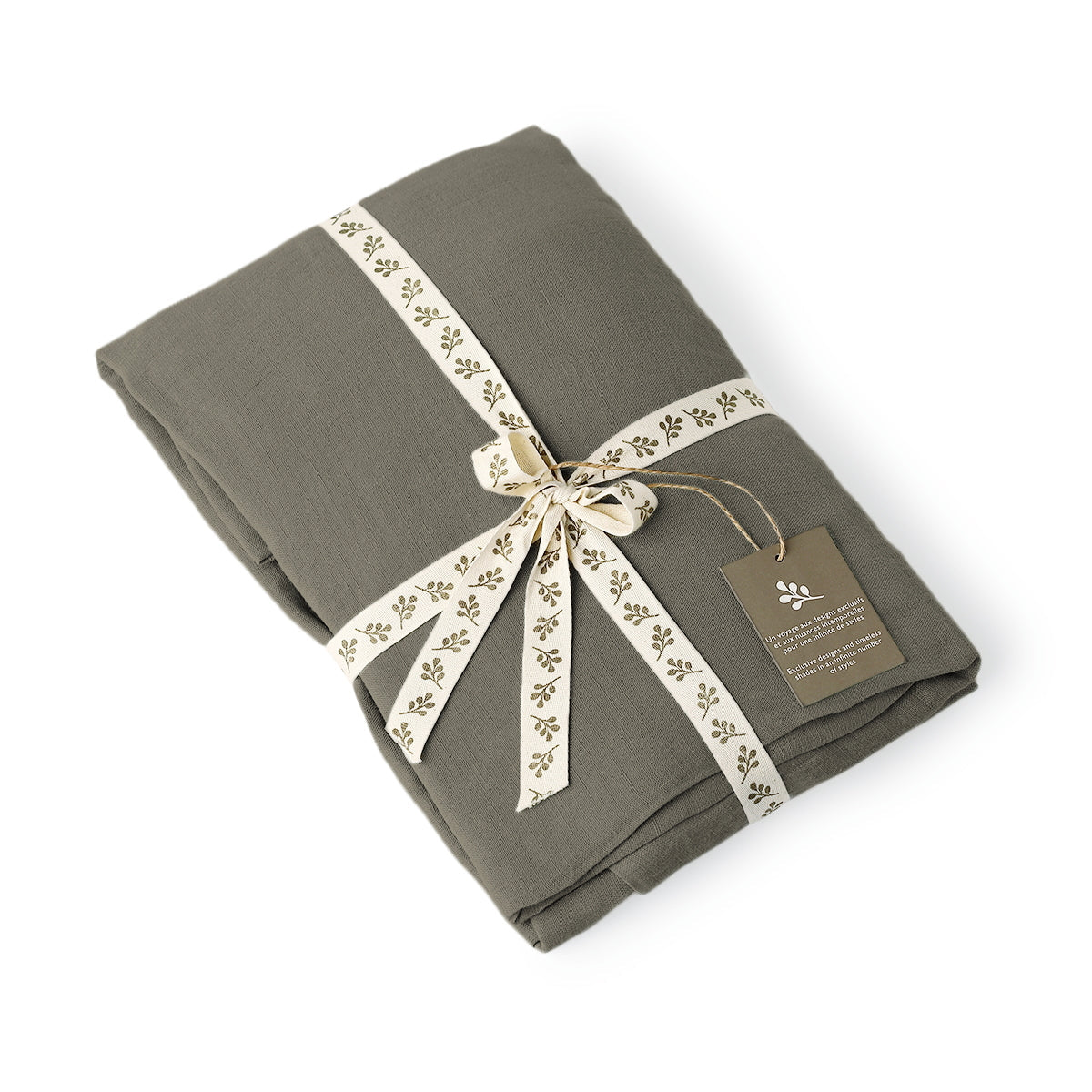 Camille - Bedding Set + Pillowcases - Washed Linen - Khaki Green