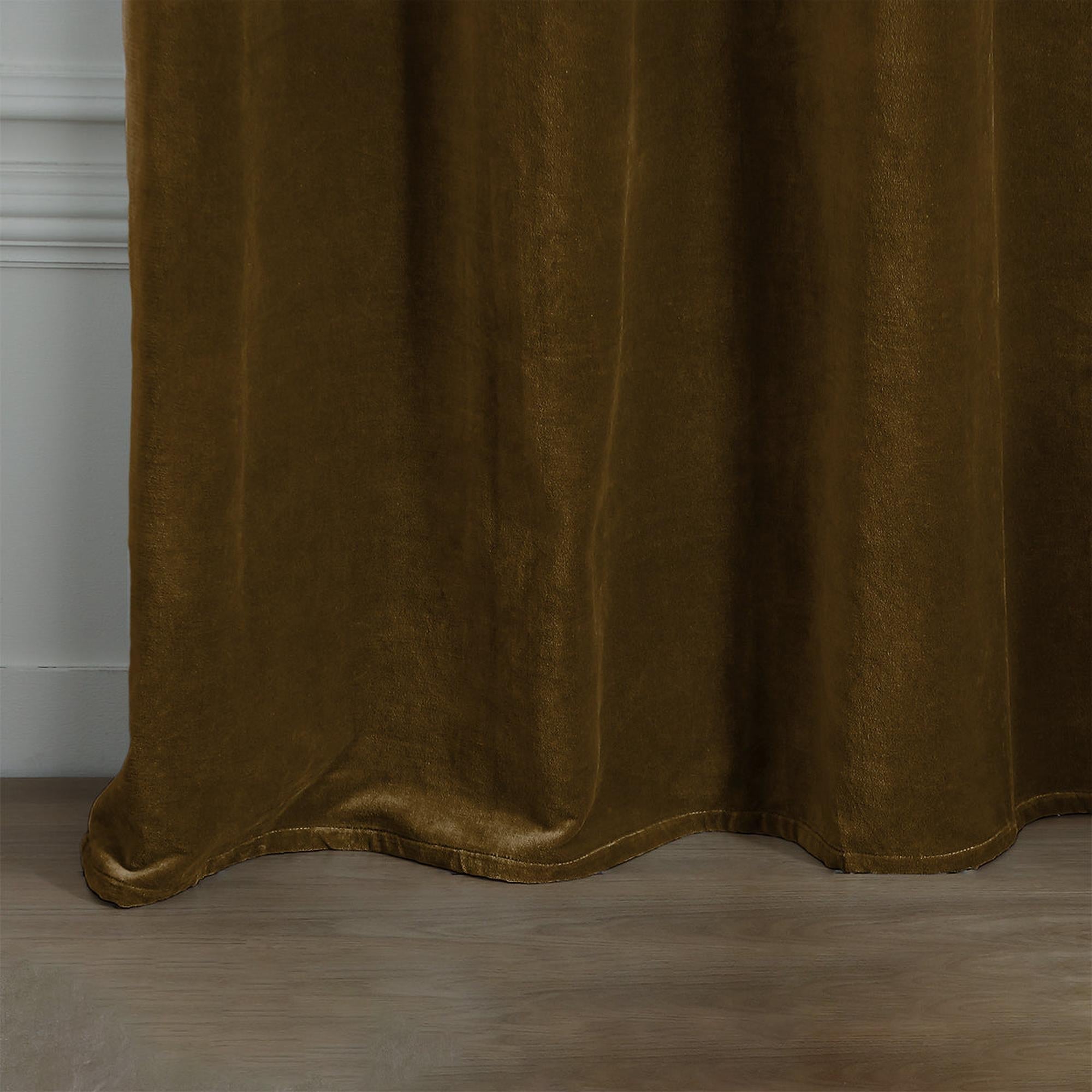 Velvet - Rideau À Œillets - Velours De Coton - Brun Chêne