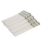 Set of 4 Cotton Napkins 45x45 - Mahdia - White / Olive Green