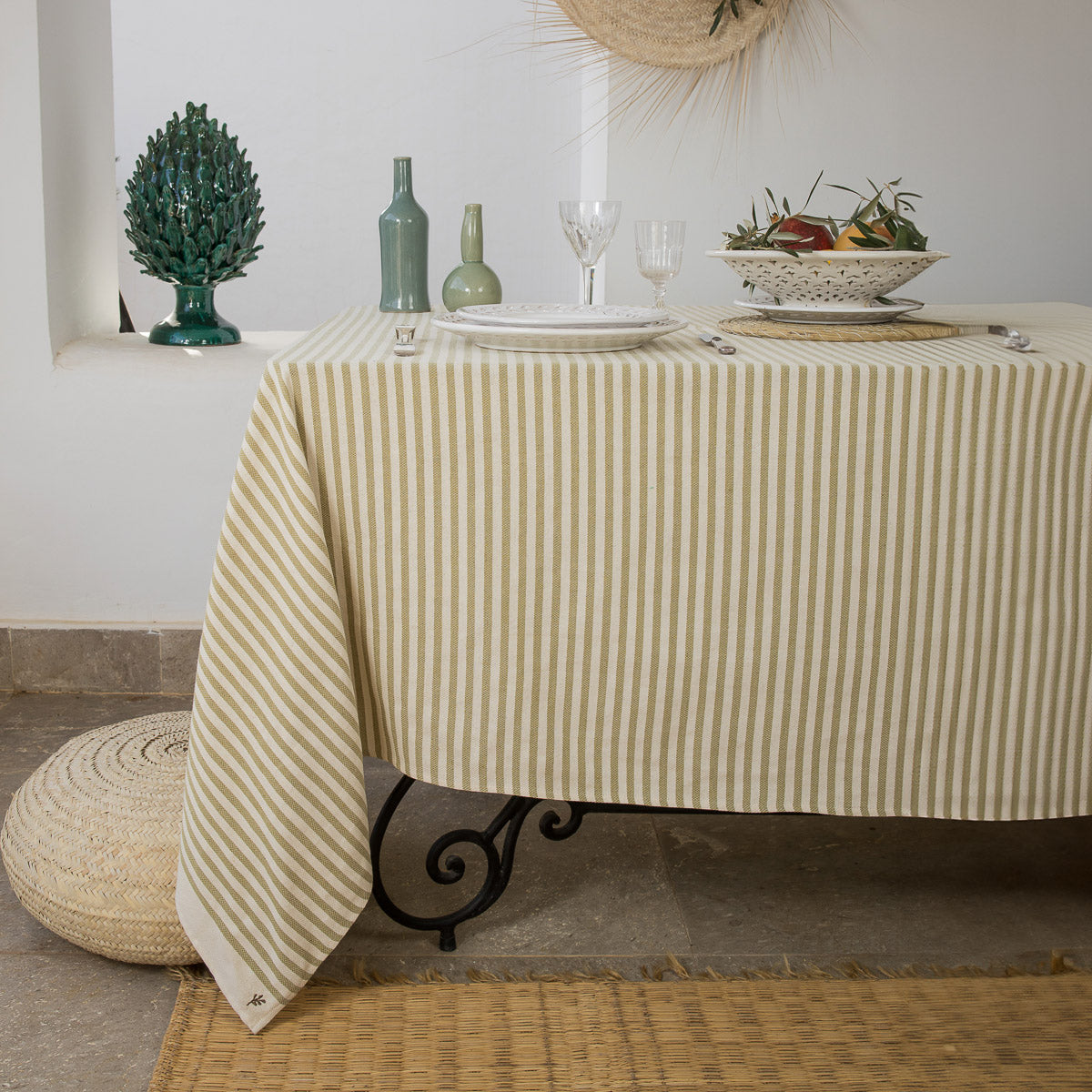 Hossegor - Mantel - Algodón - Verde Tilo