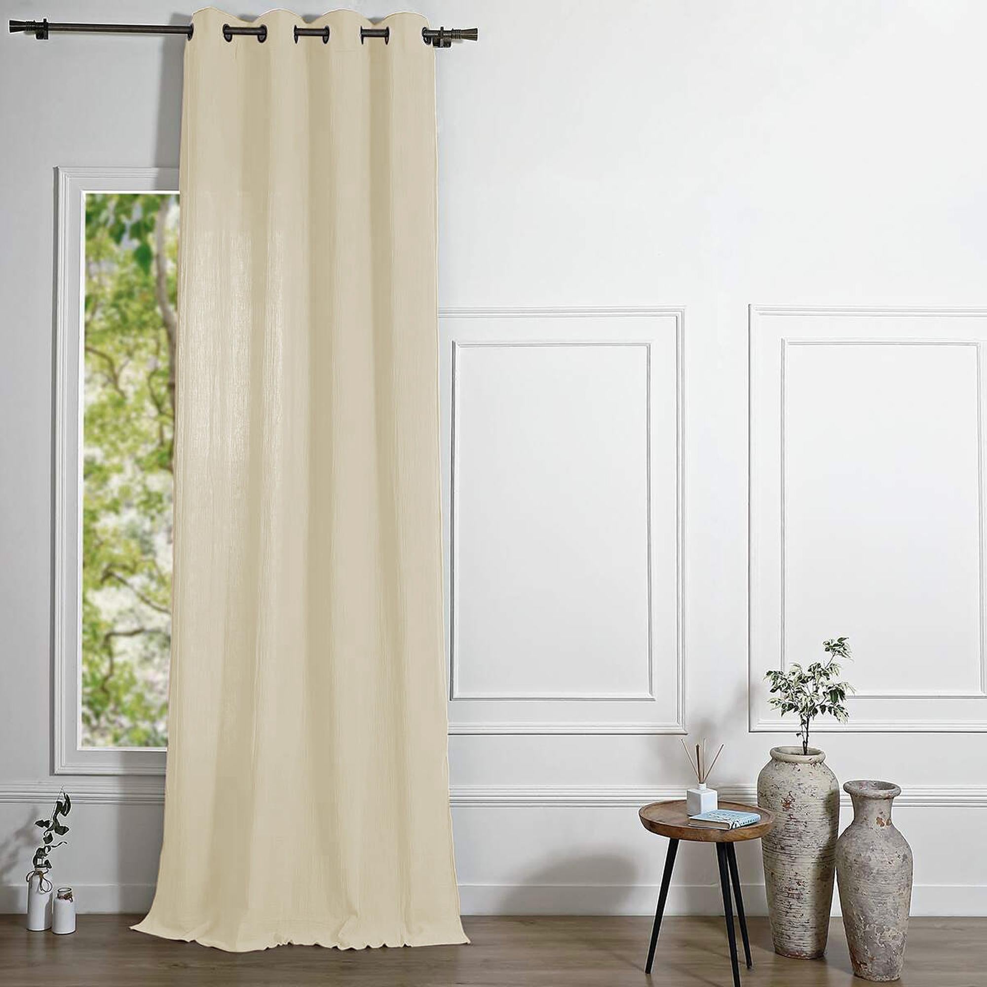 Carla - Eyelet Curtain - Cotton Gauze - Sand