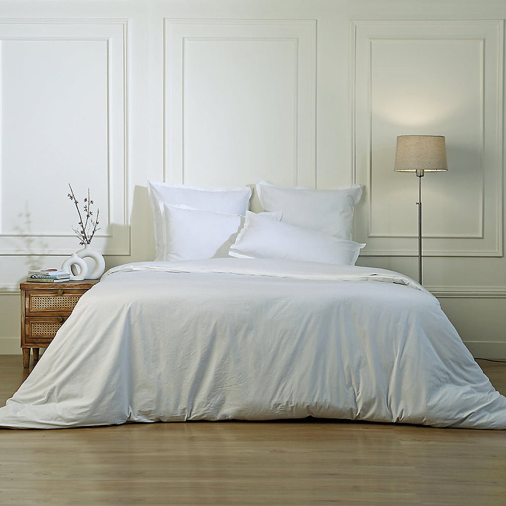 Luna - Drap Housse - Coton Lavé - Blanc