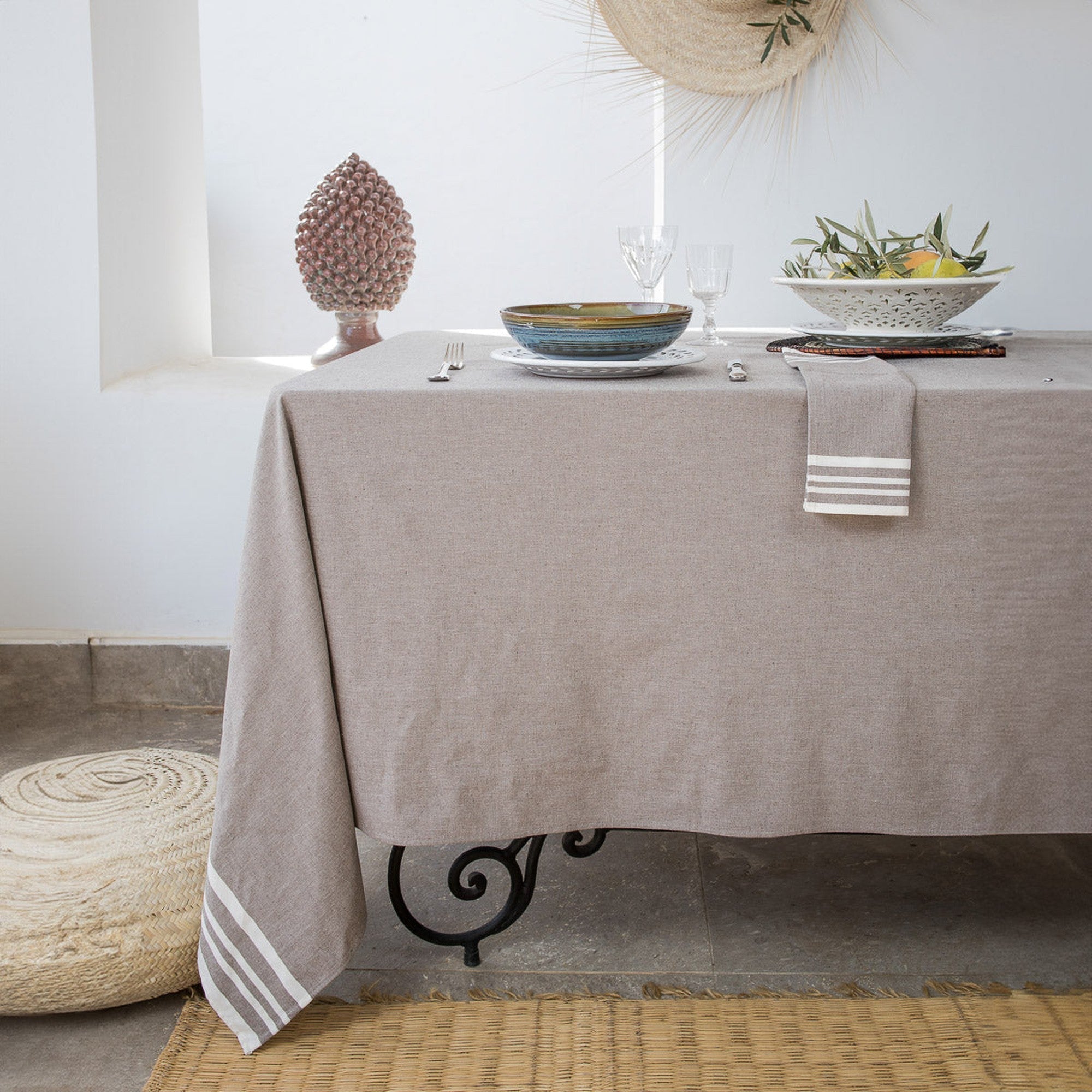 Mahdia - Tablecloth - Cotton - Taupe