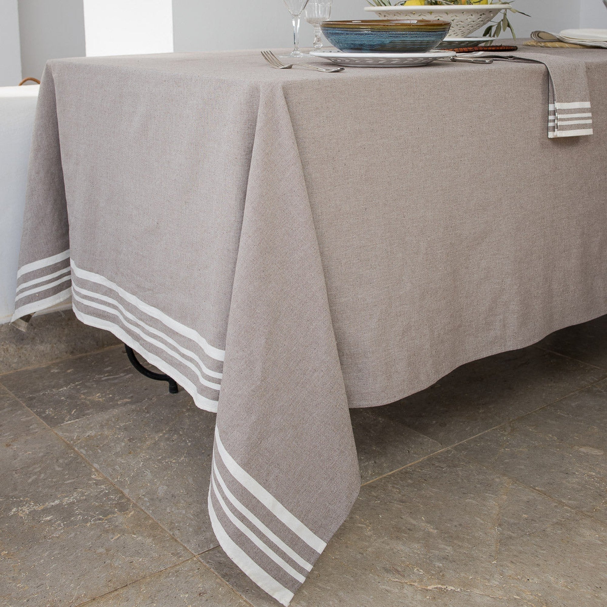 Mahdia - Tablecloth - Cotton - Taupe