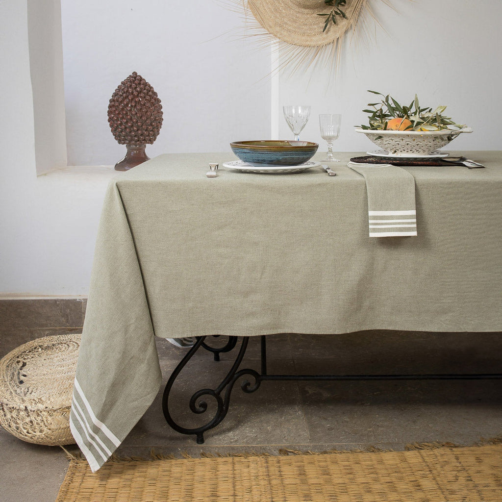 Mahdia - Mantel - Algodón - Verde Oliva