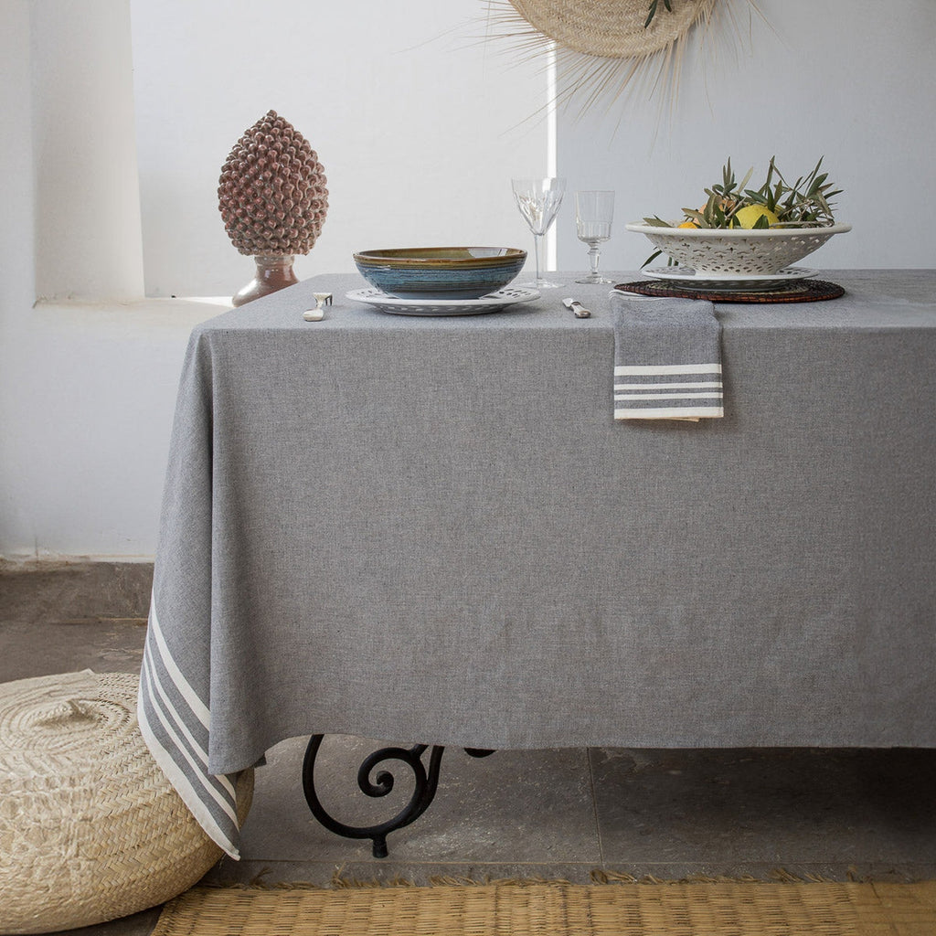Mahdia - Mantel - Algodón - Gris Medio