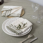 Cotton Tablecloth 180x300 - Mahdia - Olive Green