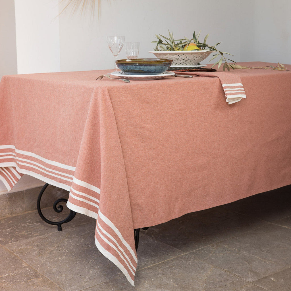 Tablecloth &amp; 4 Cotton Napkins 150X250 - Mahdia - Terracotta Red