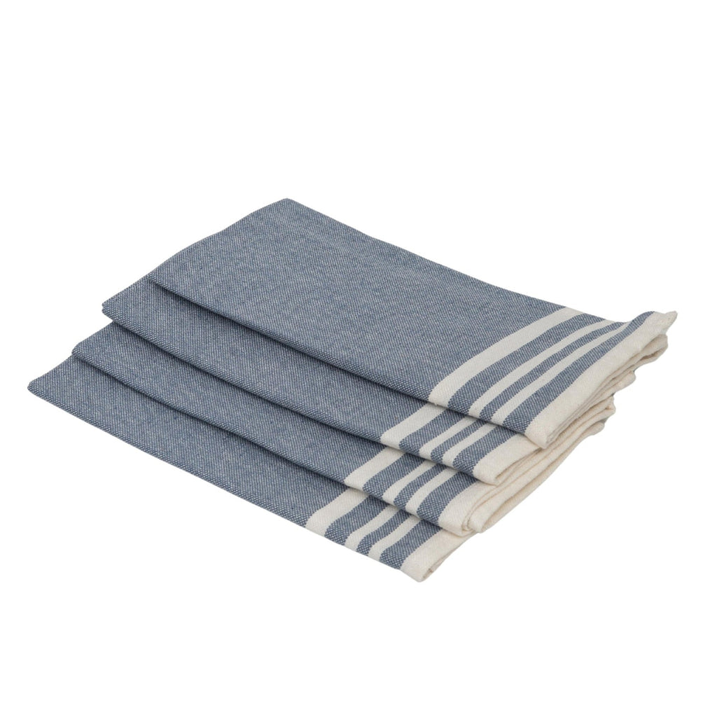 Set of 4 Cotton Napkins 45x45 - Mahdia - Denim Blue