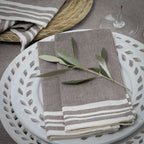 Set of 4 Cotton Napkins 45x45 - Mahdia - Taupe