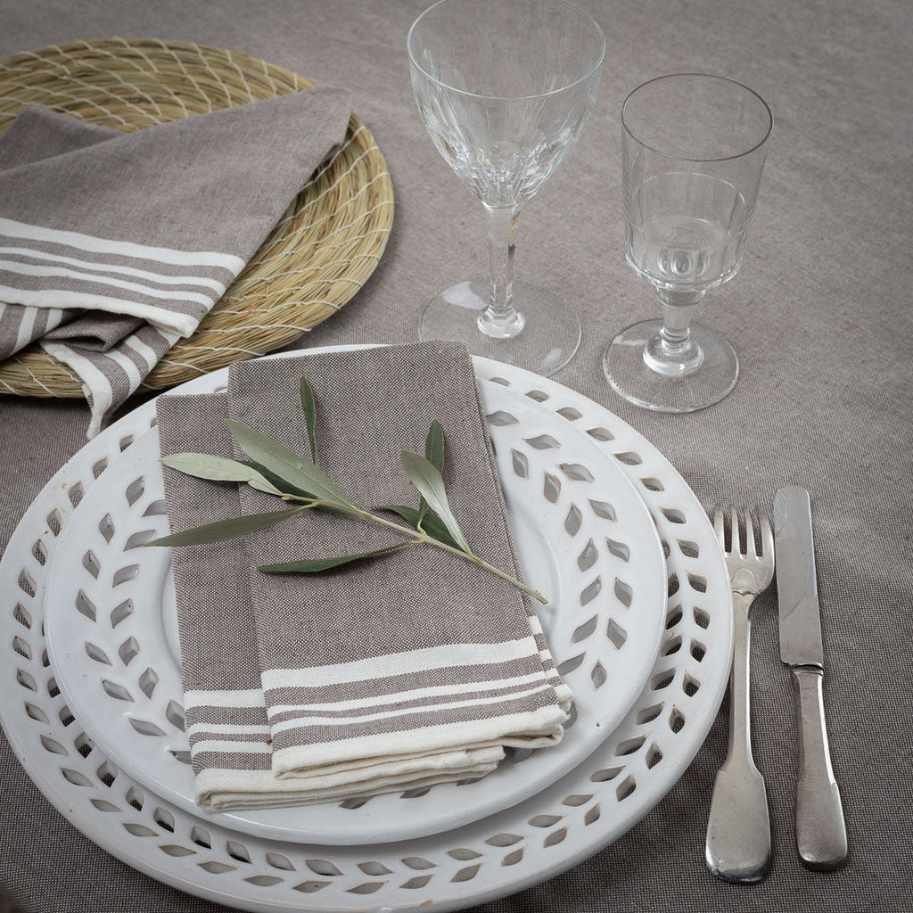 Set of 4 Cotton Napkins 45x45 - Mahdia - Taupe