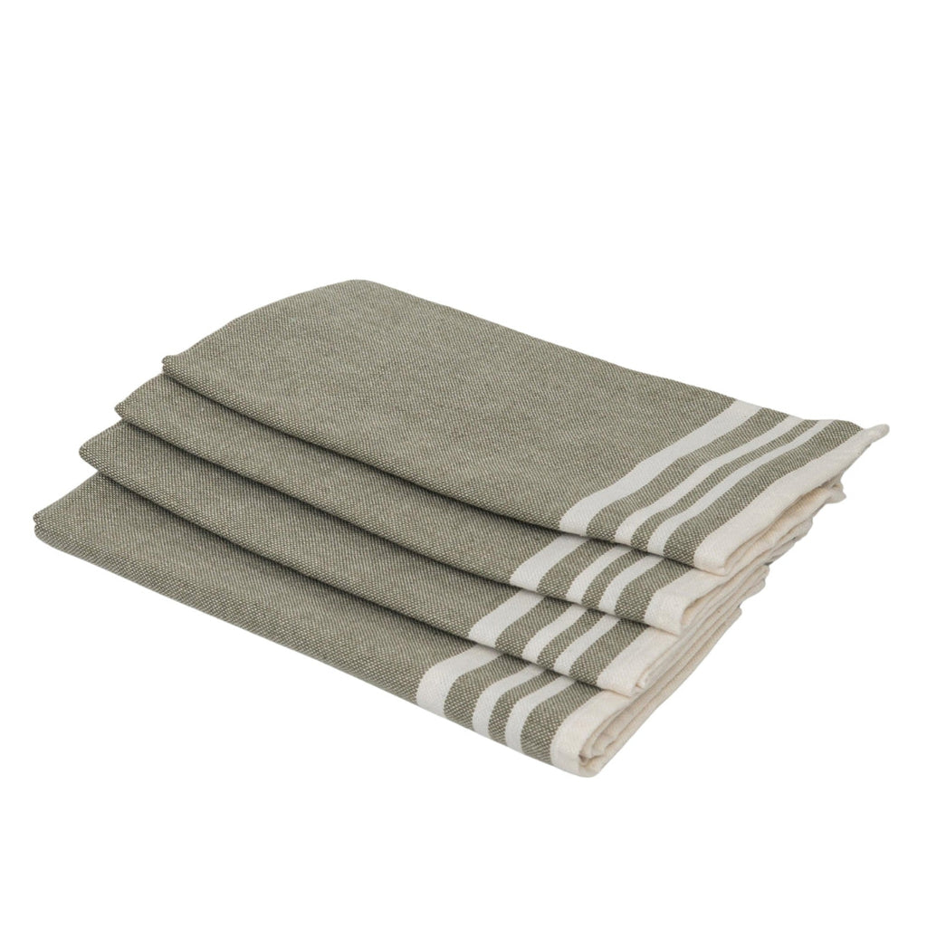 Set of 4 Cotton Napkins 45x45 - Mahdia - Olive Green