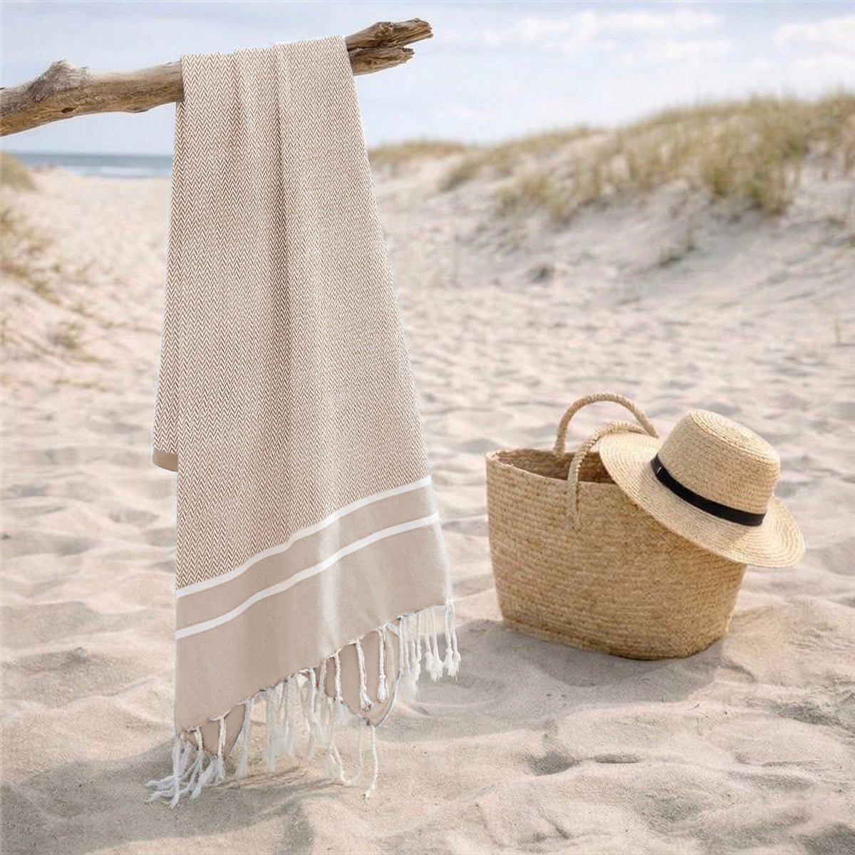 Sienna - Fouta Jacquard - Beige