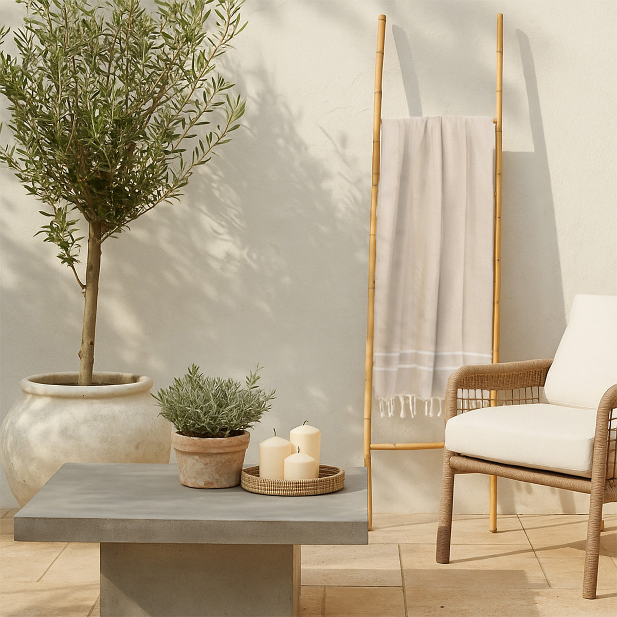 Sienna - Fouta Jacquard - Beige Lin