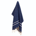 Sienna - Fouta Jacquard - Bleu Denim