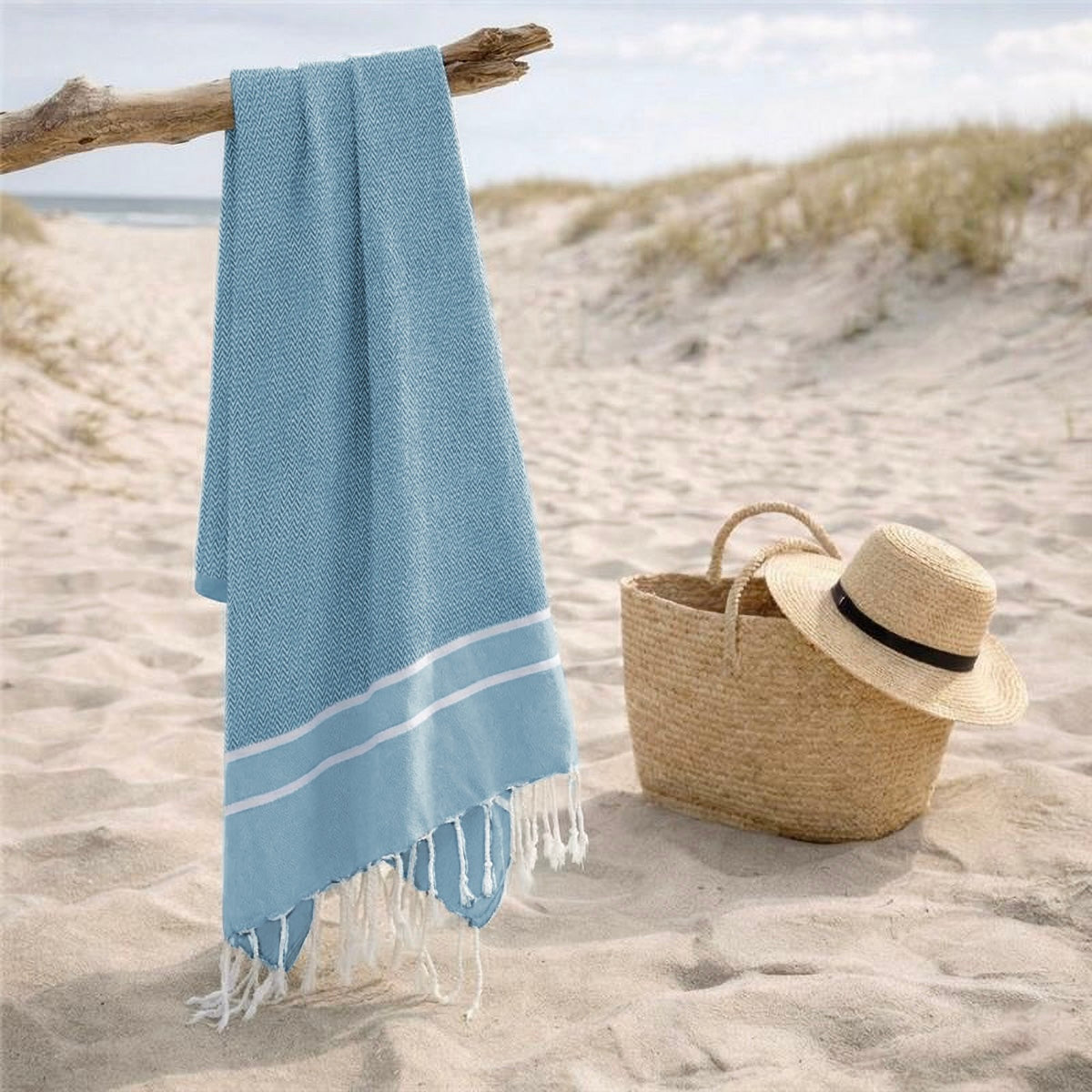 Sienna - Fouta Jacquard - Bleu Orage